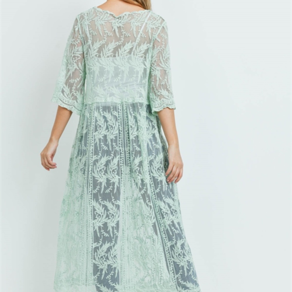 #12 Mint Lace cardigan/ Kimono - Picture 5 of 11